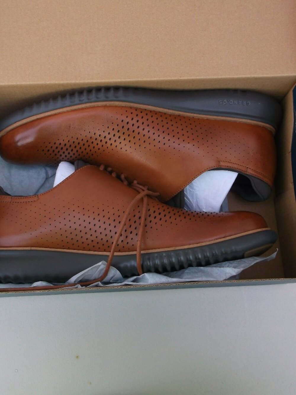 Cole Haan 2.ZEROGRAND Laser Wingtip Oxford Shoes | Men’s 10.5W | NWT on Box - Picture 2 of 8